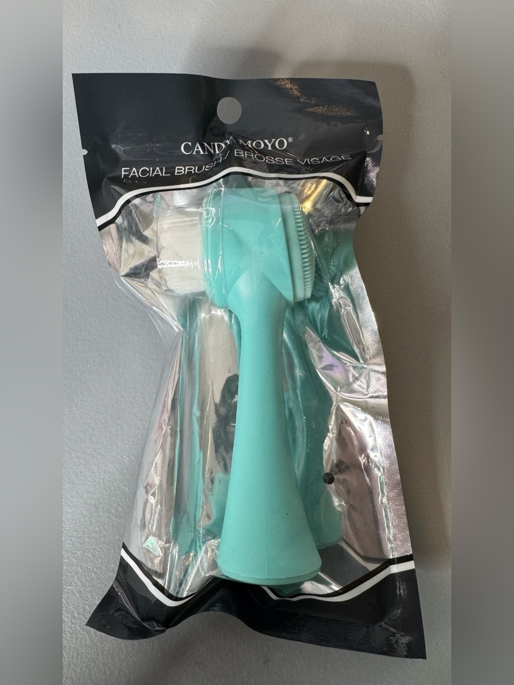 Candy Moyo pastel aqua Dual-Ended Facial Brush tool skincare face